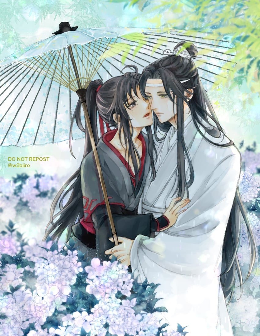 wei wuxian and lan wangji (modao zushi) drawn by w2biiro
