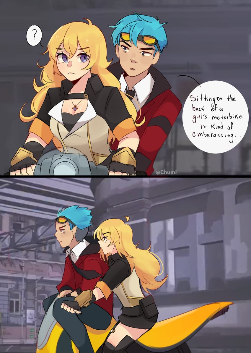 yang xiao long and neptune vasilias (rwby) drawn by chumi