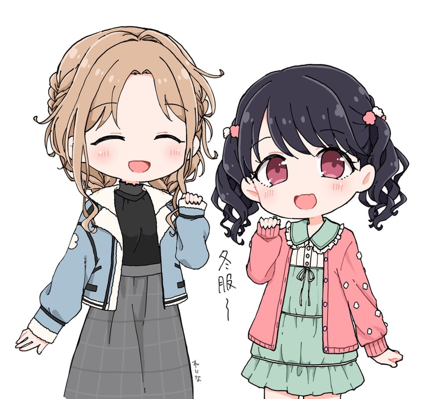fukumaru koito and ichikawa hinana (idolmaster and 1 more) drawn by aya_reina