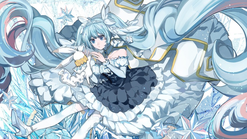 hatsune miku, yuki miku, and rabbit yukine (vocaloid) drawn by wusebuhui