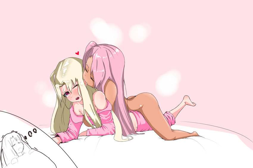 illyasviel von einzbern and chloe von einzbern (fate and 1 more) drawn by qp4400