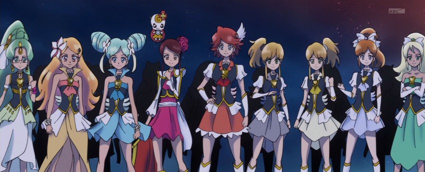 cure southern cross, ohana, green haired cure, cure sunset, orina, and 7 more (precure and 1 more)