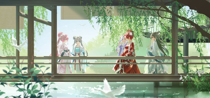 firefly, kiana kaslana, elysia, murata himeko, and vita (honkai and 2 more) drawn by jiu_dao_fan_yin