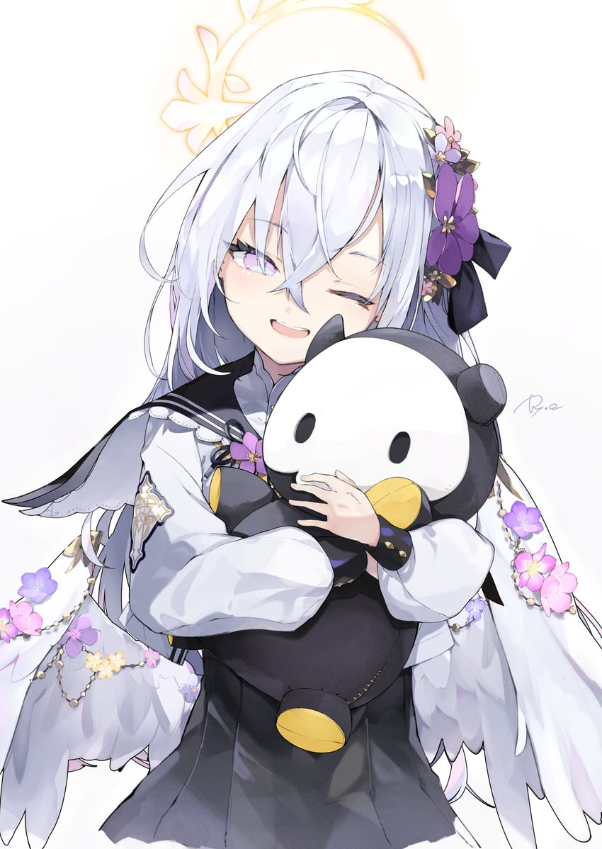 azusa and skullman (blue archive) drawn by ryo_(ryo_skrdi)