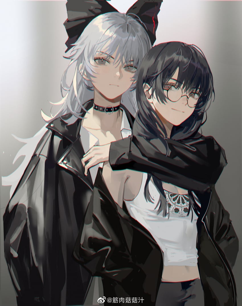 fujiwara no mokou and houraisan kaguya (touhou) drawn by jinrouguguzhi