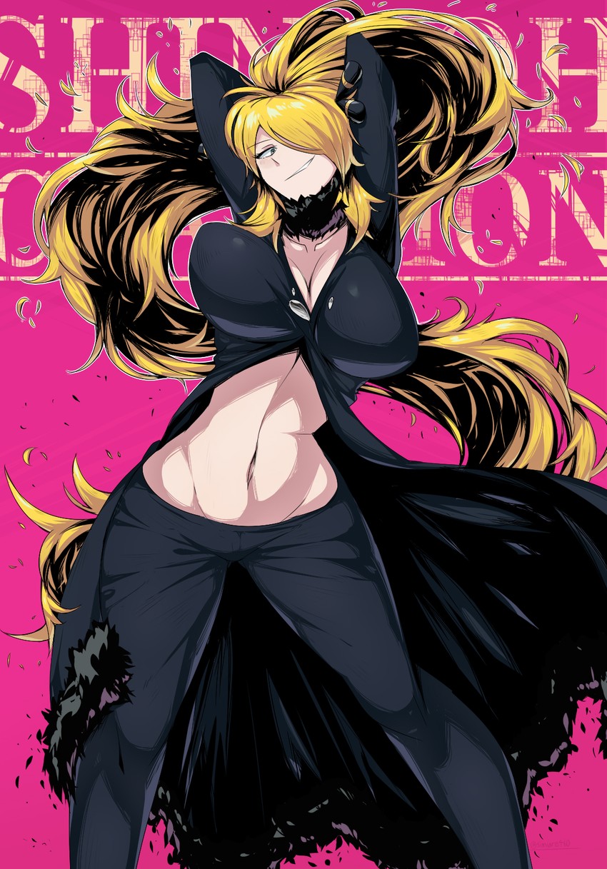 cynthia (pokemon and 1 more) drawn by shimure_(460)