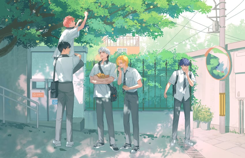 eunho, yejun, bamby, noah, and hamin (plave) drawn by 2jiao