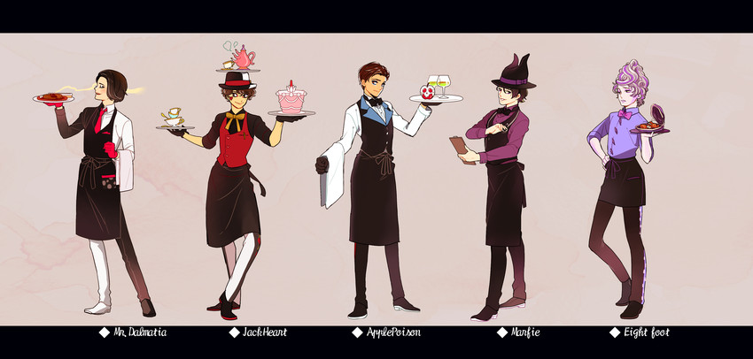 8-foot joe, apple poison, jack heart, marfie, and mr. dalmatia (disneyland) drawn by tsuntsun_(tuuuuuuntun)