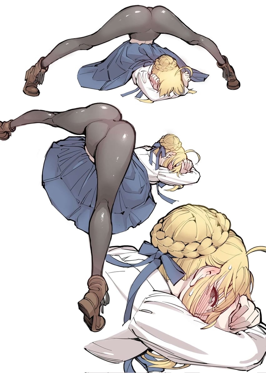 artoria pendragon and saber (fate and 1 more) drawn by little_mojoi