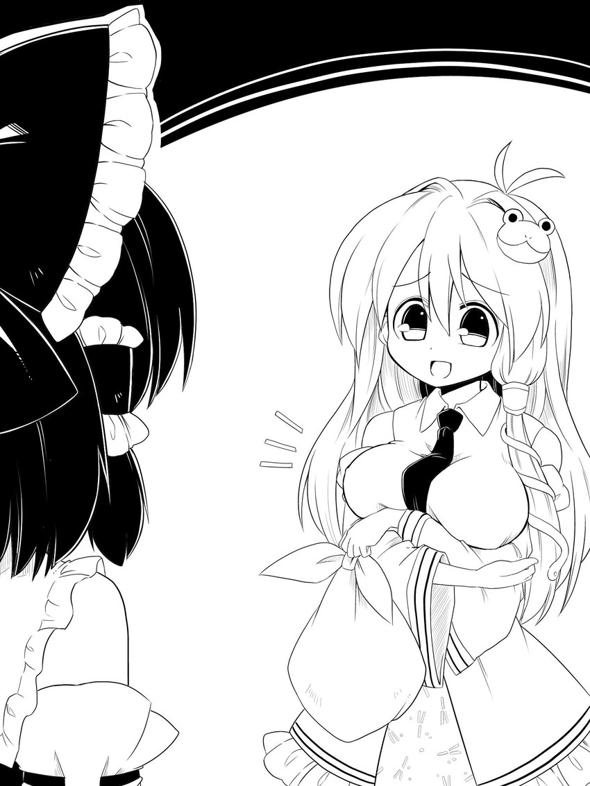 hakurei reimu and kochiya sanae (touhou) drawn by futa_(nabezoko)