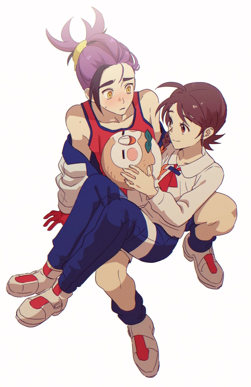 kieran, rowlet, and juliana (pokemon and 1 more) drawn by ch_walnut