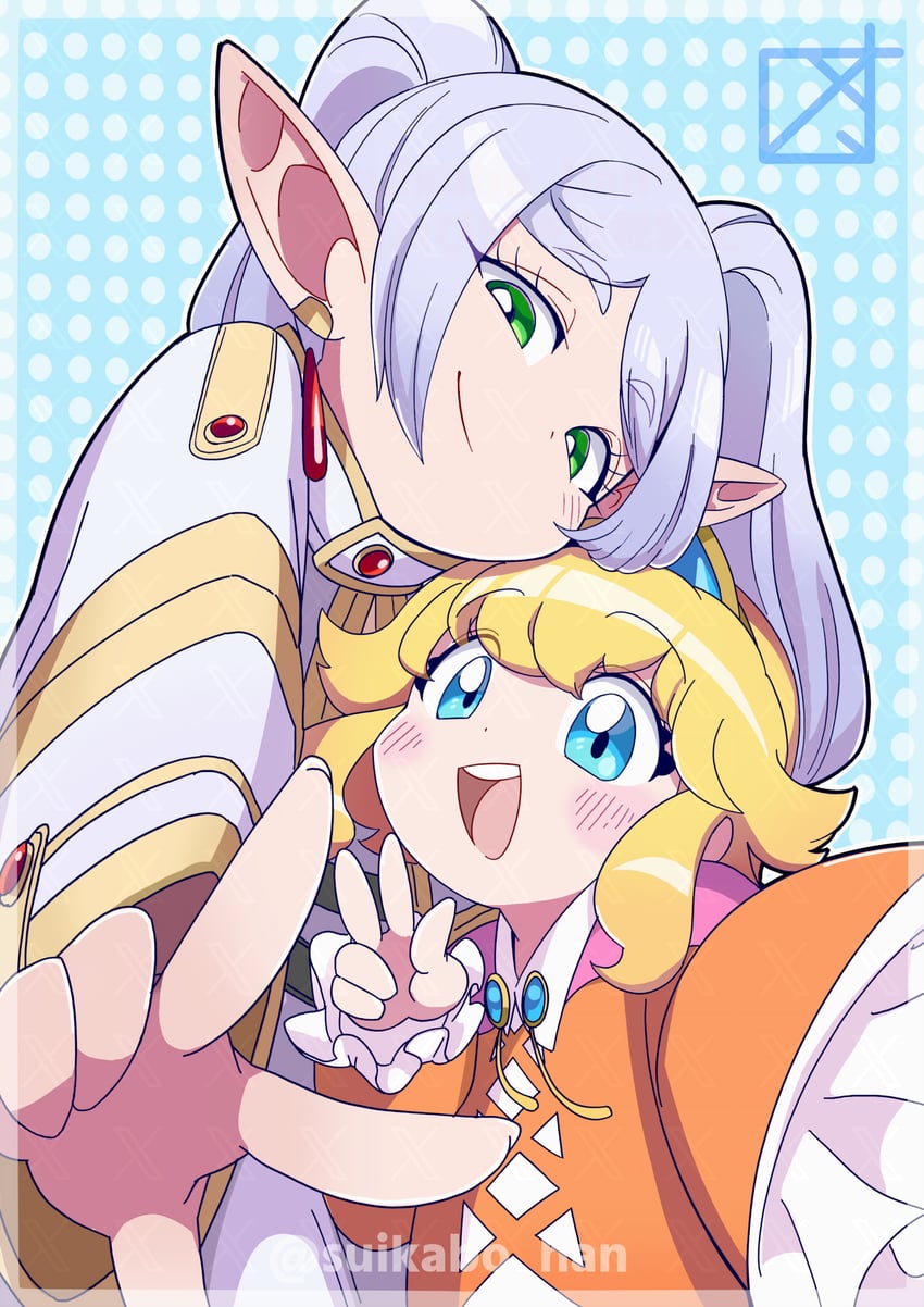 frieren and little princess (sousou no frieren and 1 more) drawn by suikabo