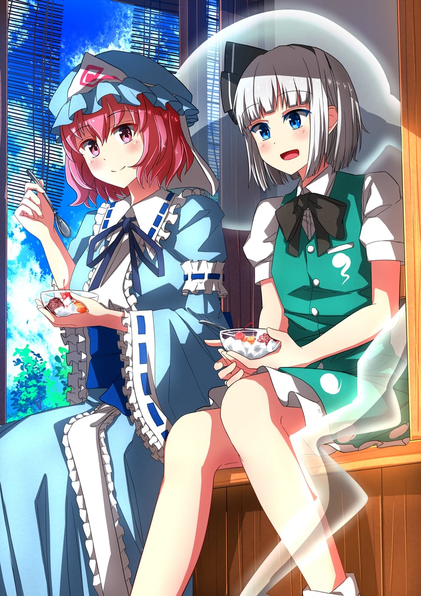 konpaku youmu and saigyouji yuyuko (touhou) drawn by shimotsuki_aoi