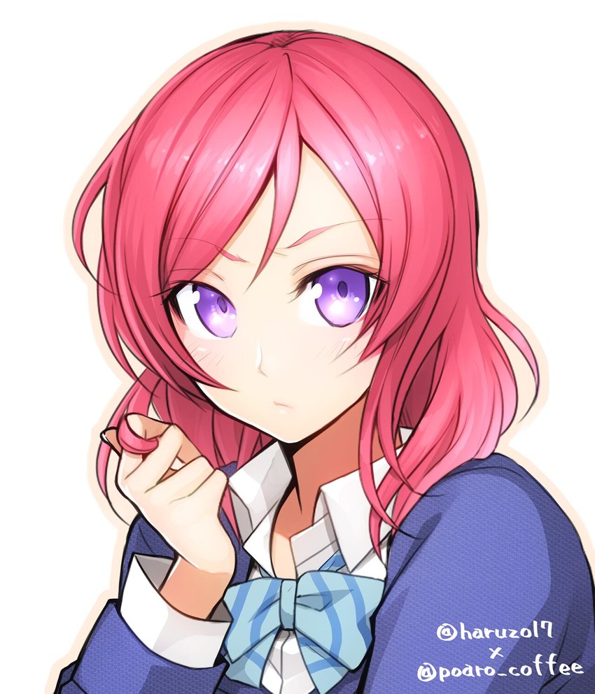 nishikino maki (love live! and 1 more) drawn by haru_(haru2079) and poaro