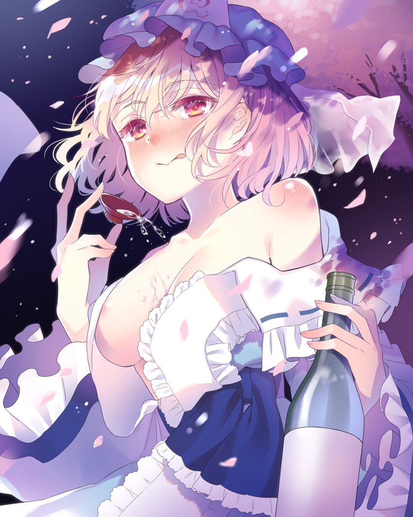 saigyouji yuyuko and saigyou ayakashi (touhou) drawn by touya_(konpekitou)