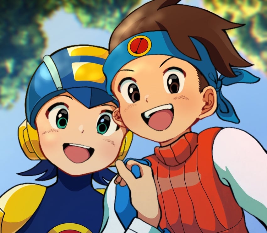 megaman.exe and lan hikari (mega man and 1 more) drawn by nanjima_command