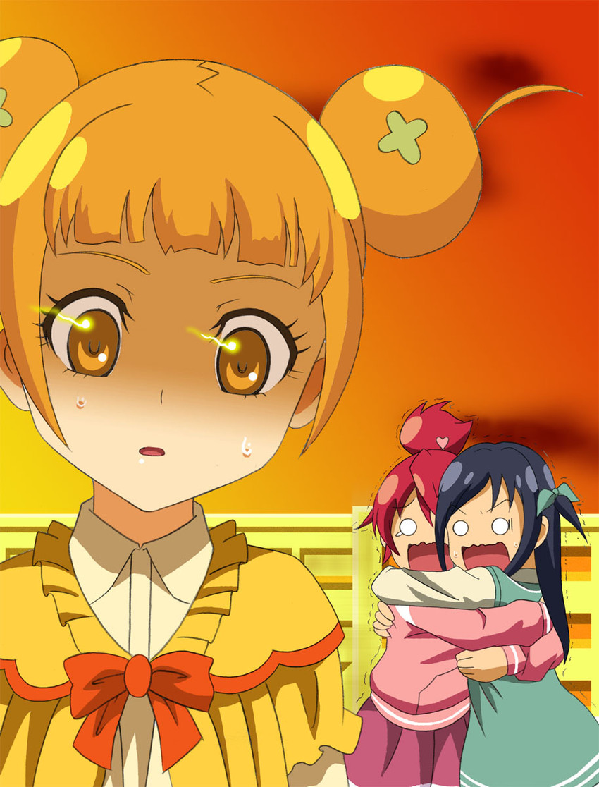hishikawa rikka, aida mana, and yotsuba alice (precure and 1 more) drawn by fuchi_(nightmare)