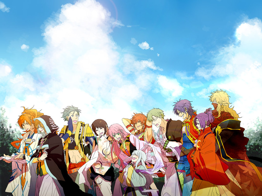 kasuga nozomi, hinoe, kajiwara kagetoki, minamoto no kurou yoshitsune, musashibou benkei, and 6 more (harukanaru toki no naka de and 1 more) drawn by sg2119