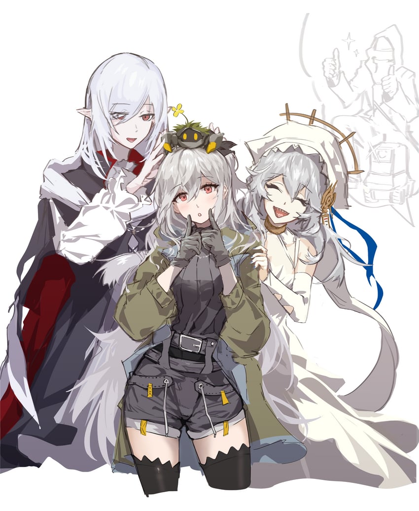 doctor, skadi, specter, specter the unchained, and gladiia (arknights) drawn by utsuke