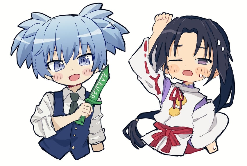 houjou tokiyuki and shiota nagisa (nige jouzu no wakagimi and 1 more) drawn by kanamochi_kanato