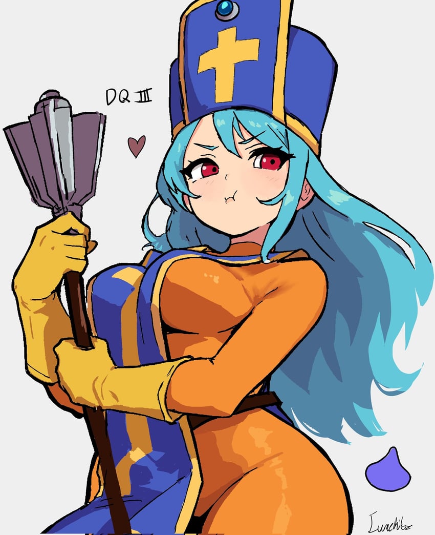 slime and priest (dragon quest and 1 more) drawn by lunchiblz