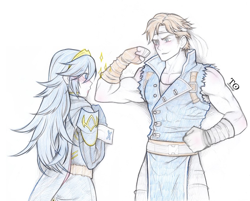 lucina and richter belmont (fire emblem and 4 more) drawn by tabletorgy