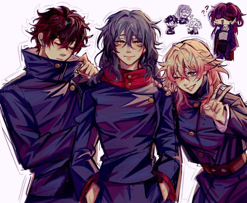 trailblazer, stelle, kafka, march 7th, gojou satoru, and 4 more (honkai and 2 more) drawn by imnotxreitive