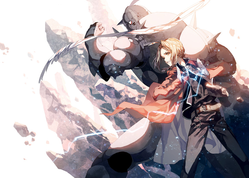 edward elric and alphonse elric (fullmetal alchemist) drawn by fajyobore
