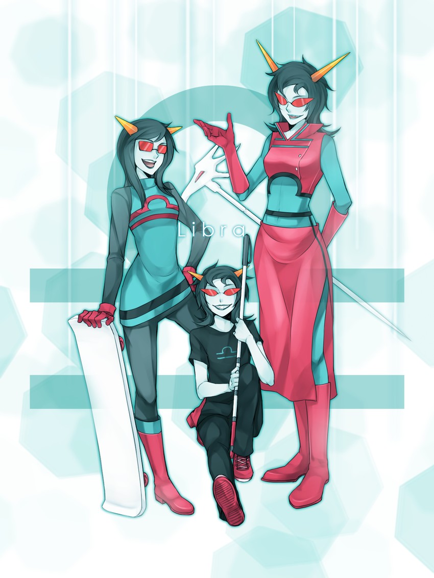 terezi pyrope, latula pyrope, and neophyte redglare (homestuck) drawn by byakuya0315