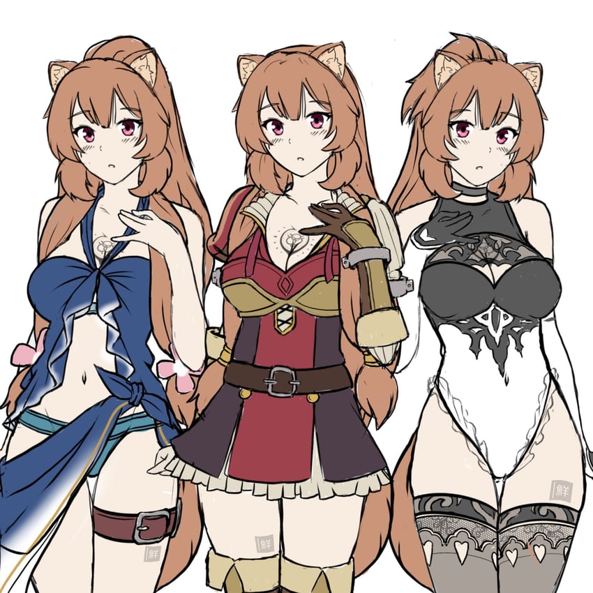 2b and raphtalia (nier and 2 more) drawn by freshtango