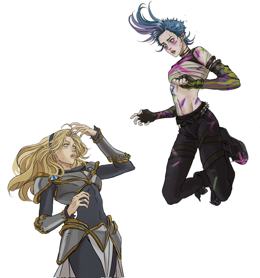 jinx, lux, arcane jinx, and arcane fractured jinx (league of legends and 1 more) drawn by marceline2174