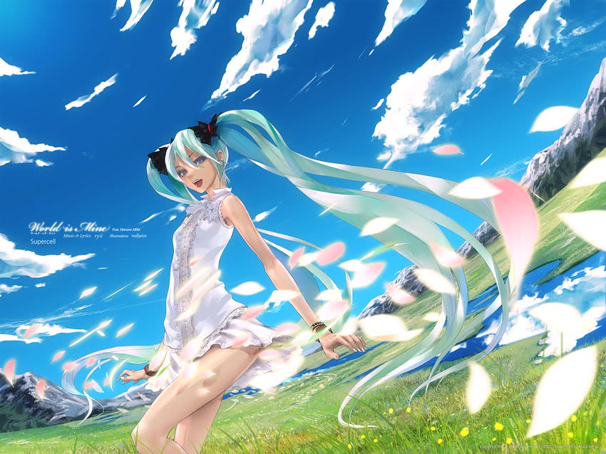 hatsune miku (vocaloid and 2 more) drawn by redjuice
