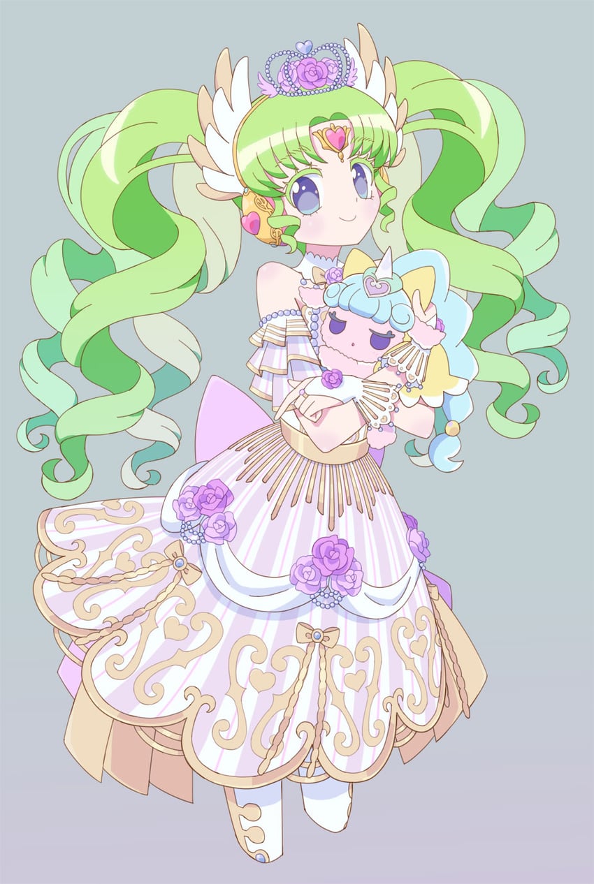 falulu and unicorn (pretty series and 1 more) drawn by ku_(residual666)