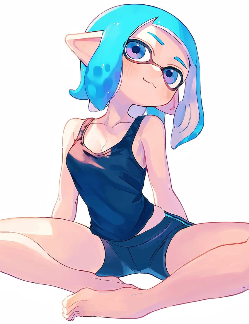 inkling player character and inkling girl (splatoon and 1 more) drawn by kodak_painter