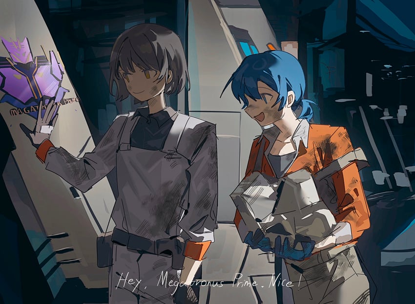 d-16 and orion pax (transformers and 2 more) drawn by si_ming