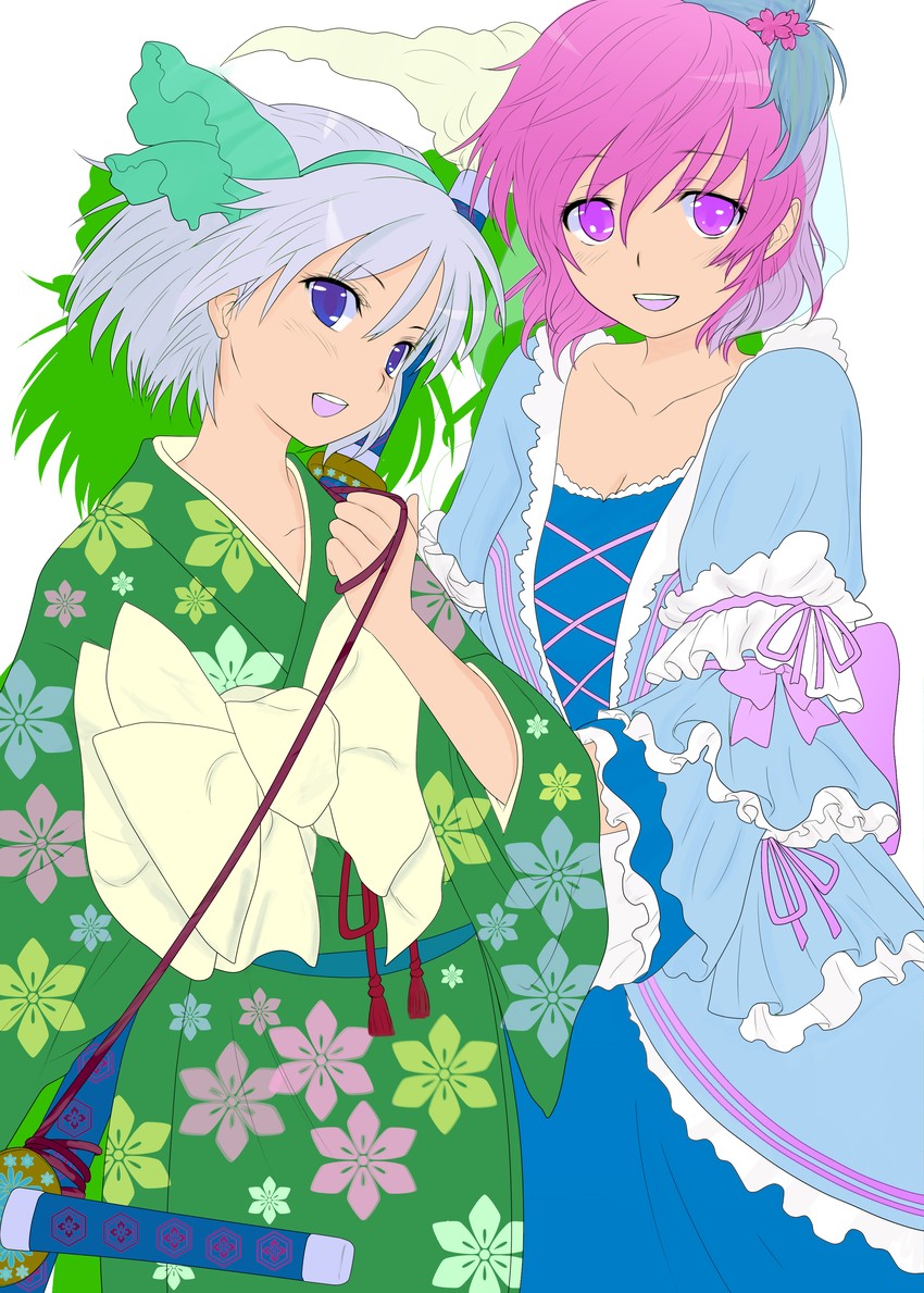 konpaku youmu and saigyouji yuyuko (touhou) drawn by chikado and reiha_(moriiti)