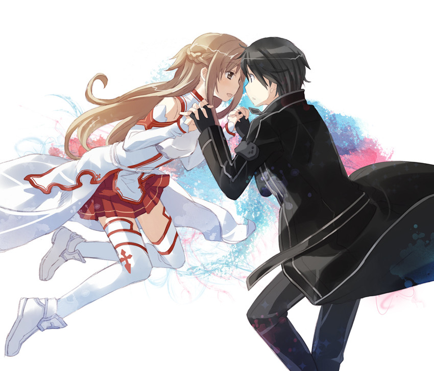 asuna and kirito (sword art online) drawn by naruse_chisato