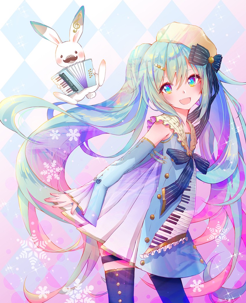 hatsune miku, yuki miku, and rabbit yukine (vocaloid) drawn by xenxen