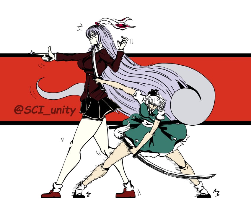 konpaku youmu and reisen udongein inaba (touhou and 1 more) drawn by sci_unity