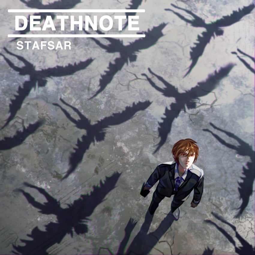 yagami light and ryuk (death note and 2 more) drawn by stafsar
