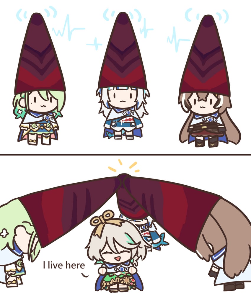 gawr gura, nanashi mumei, ceres fauna, and cecilia immergreen (hololive and 2 more) drawn by bloodymoonia