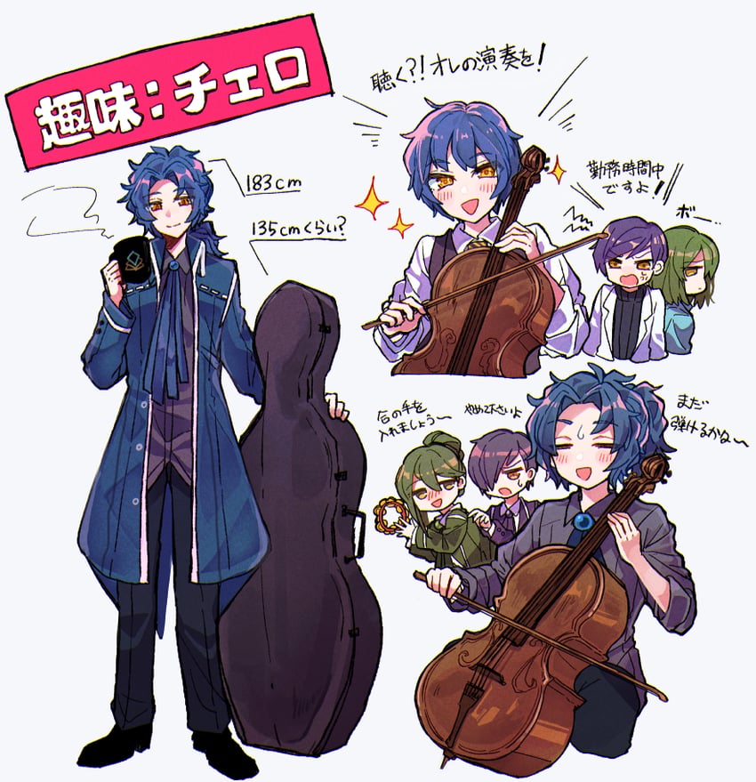 netzach, yesod, chesed, giovanni, and daniel (project moon and 1 more) drawn by yono_neie
