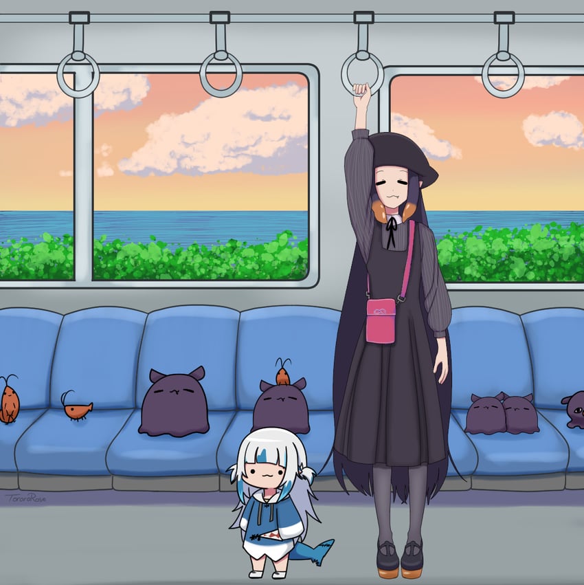 gawr gura, ninomae ina'nis, takodachi, ebi-chan, and smol gura (hololive and 1 more) drawn by torororose