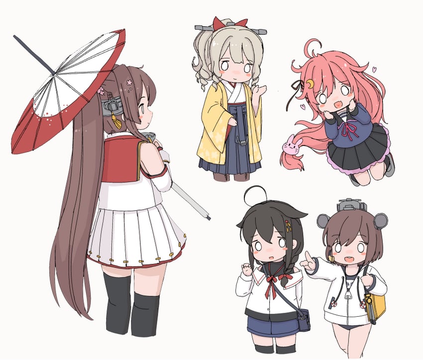shigure, yukikaze, yamato, uzuki, and hatakaze (kantai collection) drawn by aji_(ajinohirakisan)
