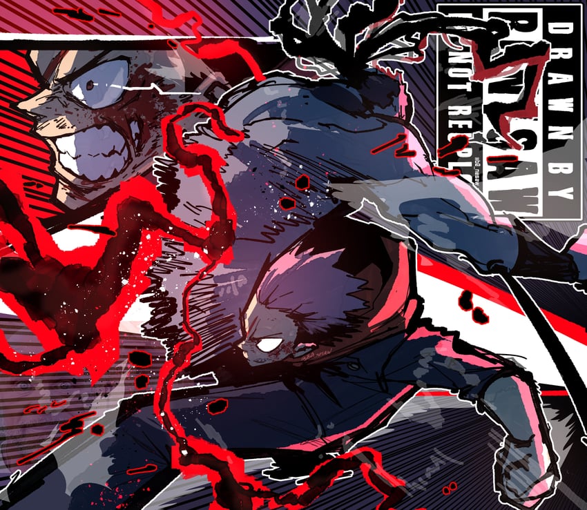 itadori yuuji and mahito (jujutsu kaisen) drawn by bonesaw_(rdkshinku)