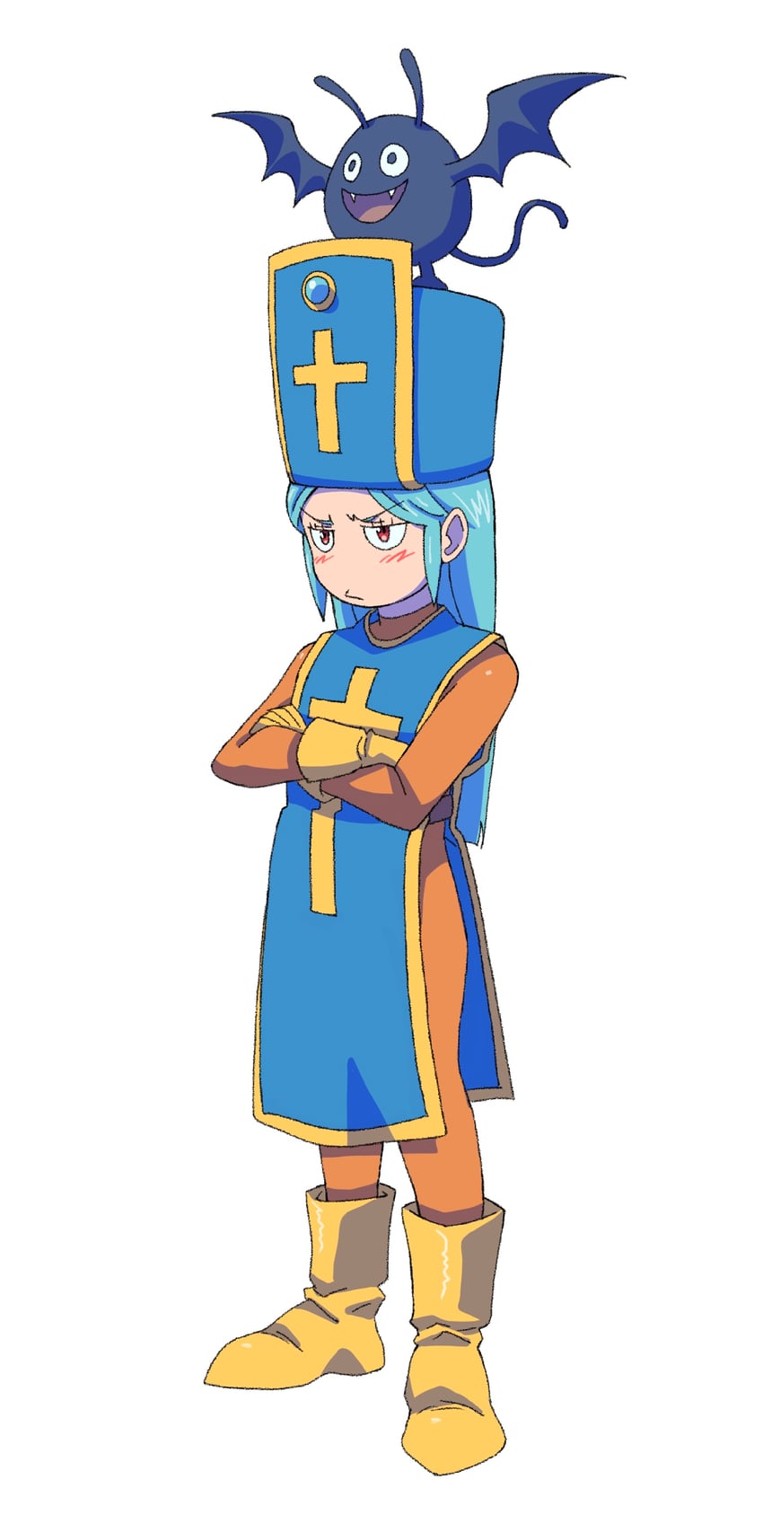 priest and dracky (dragon quest and 1 more) drawn by powerhamuhamu