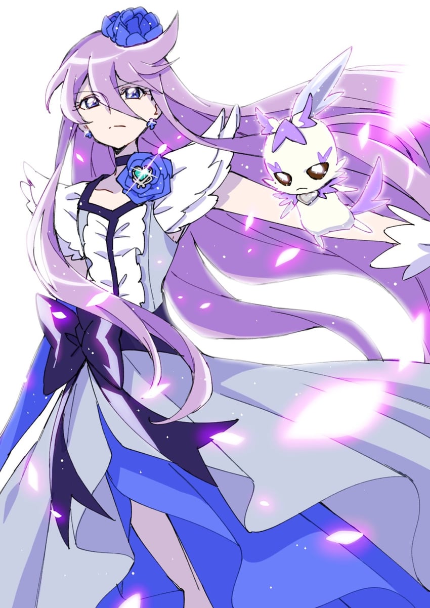 tsukikage yuri, cure moonlight, and cologne (precure and 1 more) drawn by shirako_love