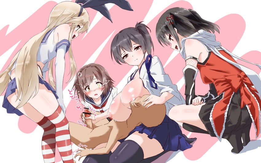 admiral, kaga, shimakaze, sendai, sendai kai ni, and 1 more (kantai collection) drawn by hagakure_kurage