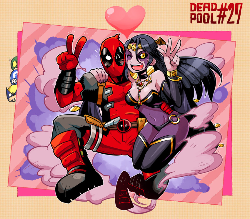 wolverine, deadpool, steve rogers, captain america, shiklah, and 1 more (marvel and 2 more) drawn by rariatto_(ganguri)
