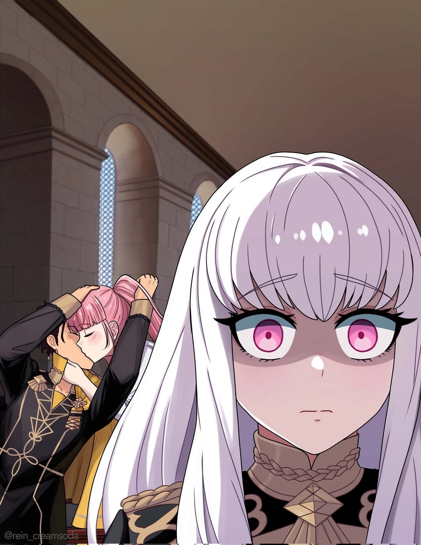 hilda valentine goneril, lysithea von ordelia, and claude von riegan (fire emblem and 1 more) drawn by rein_creamsoda